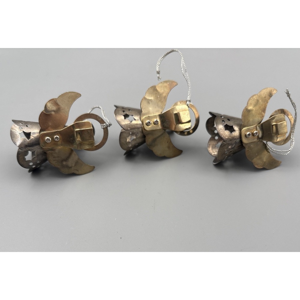 Brass Angel 2" Christmas Ornament Figurines 1960s Vintage - Set of 3 - Picture 5 of 6
